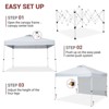 10x10ft Instant Pop-Up Canopy Tent – Waterproof with Sidewalls & Wheeled Bag for Beach, Parties, Outdoor (White) - 4 of 4