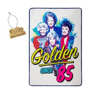 Just Funky Golden Girls 45 x 60 Inch Fleece Throw Blanket & Air Freshener Gift Set - 1 of 4