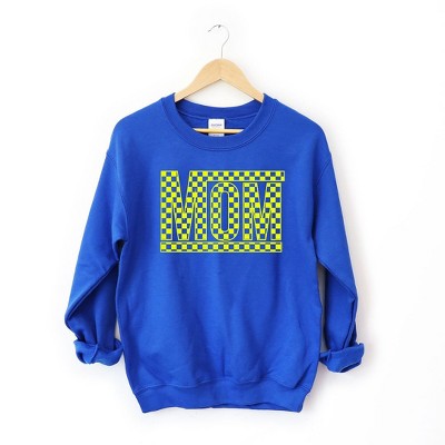 Simply Sage Market Women's Graphic Sweatshirt Mom Checkered Box Puff Print