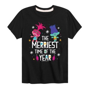 Boys' - Trolls - Branch and Poppy Merriest Time Of The Year Short Sleeve Graphic T-Shirt - 1 of 4