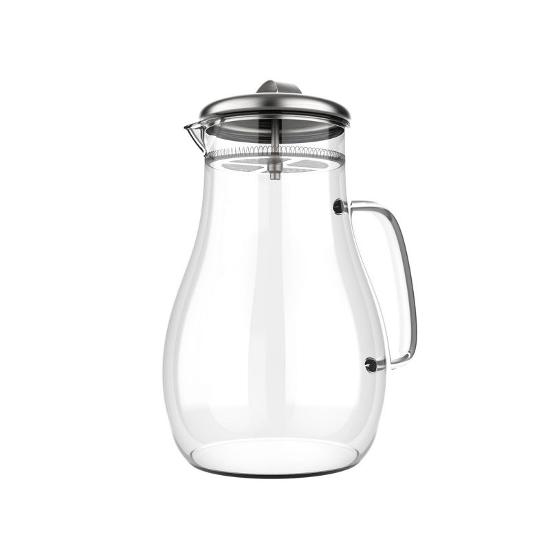 Hastings Home 64 oz. Glass Pitcher Carafe with Stainless Steel Filter Lid for Water, Coffee, Tea, Punch, Lemonade and More, 1 of 8