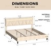 PDTEND Upholstered Bed Frame with Headboard & Charging Station, Wooden Slats, Noise-Free, No Box Spring, Easy Assembly - 2 of 4