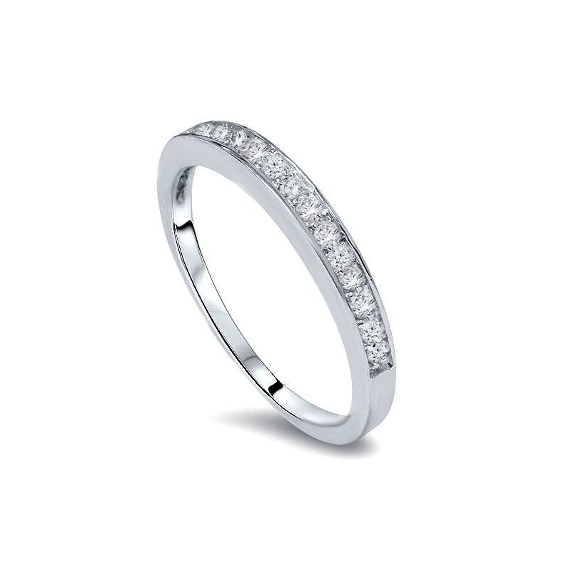Pompeii3 1/5ct Lab Created Diamond Womens Wedding Ring 14K White Gold, 2 of 6