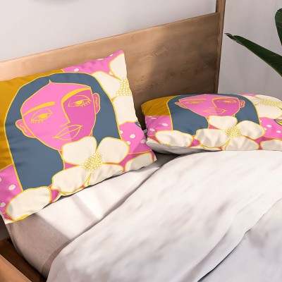 Deny Designs Maritza Lisa A Girl and Her Flowers Duvet and Sham Set