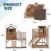Kids Outdoor Playhouse with Climbing Wall,2 Story Wooden Playhouse with Sandbox - 2 of 4