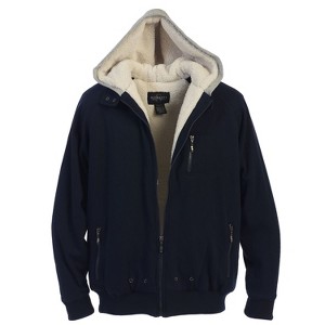 Gioberti Men's Faux Shearling Lined Full Zip Fleece Contrast Hoodie Jacket - 1 of 4