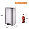 Stainless Steel Trash Can with Recycling Bin, Step-on Soft-Close Lid, Fingerprint-Resistant Garbage Bin with Removable Inner Bucket - 2 of 4