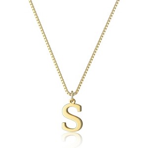Personalized Initial Choker Gold Plated Dainty Letter Pendant Necklace Gift Gold-S - 1 of 4