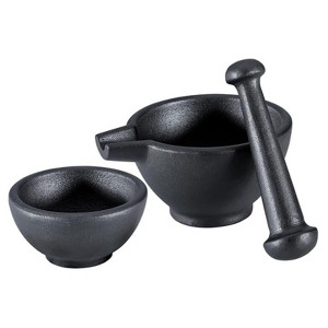 Zassenhaus Mortar & Pestle 3 Piece Set, black cast iron - 1 of 4