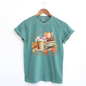 Simply Sage Market Women's Coquette Girl Who Loves Fall Short Sleeve Garment Dyed Tee - 1 of 4