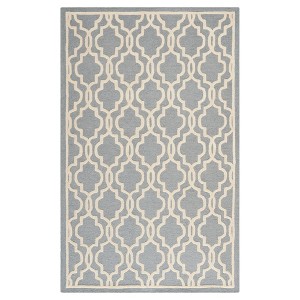 Langley Textured Area Rug - Silver/Ivory (5