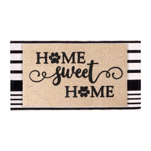A1HC 100% Coir Welcome Mat with Black and White Striped Rug Combo Sets - 1 of 4