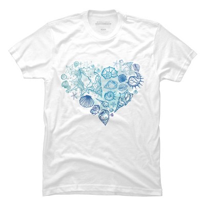 Men's Design By Humans Sea. Heart of the shells. By Katyau T-Shirt
