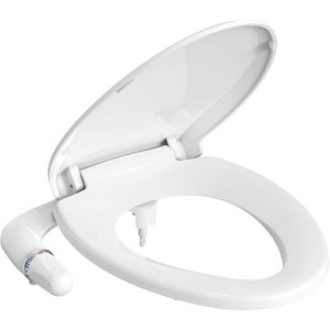 Coucheta Bidet Toilet Seat with Slow Close - Non-Electric, Self-Cleaning Nozzles, Feminine Cleaning, Quick-Release, Easy Install, White - 1 of 4
