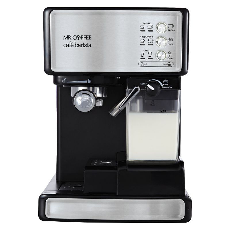 Mr. Coffee Programmable Espresso, Cappuccino, Coffee Maker with Automatic Milk Frother and 15-Bar Pump Stainless Steel Black, 3 of 7