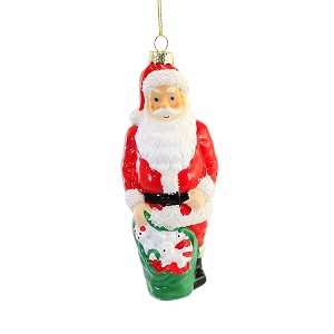 Cody Foster 5.5 Inch Santa W/ Toy Bag Blow Mold Christmas Tree Retro Vintage Tree Ornaments - 1 of 3