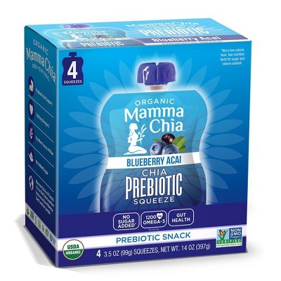 Mamma Chia Blueberry Acai Squeeze Vitality Snack - 4ct