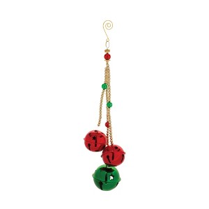 Sleigh Bell Drop Ornament Set – 13.5"H Traditional Christmas Hanging Ornaments (Set of 6) Iron/Plastic Holiday Accents by Melrose - 1 of 3