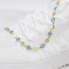 RMZ GOLD NYC 18K GOLD FILLED HIGH POLISH FINSH AQUAMARINE CRYSTAL ANKLE BRACELET - 3 of 4