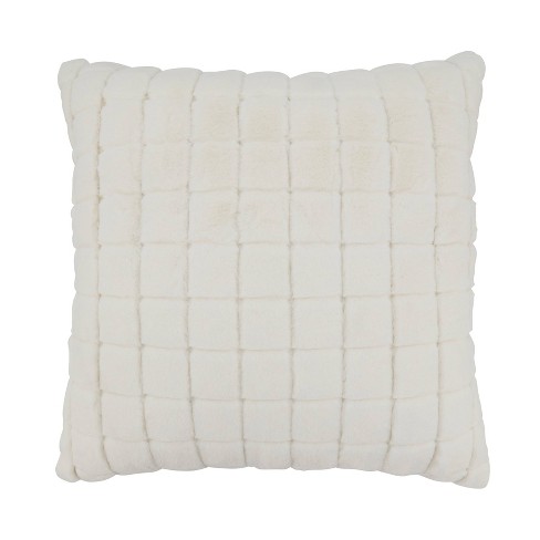 Ivory fur throw online pillows