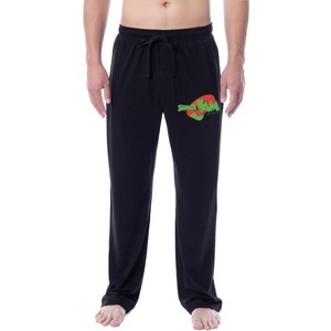 Looney Tunes Mens' Classic Space Jam Logo Movie Sleep Pajama Pants Black - 1 of 3