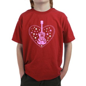 LA Pop Art It's A Love Story - Boy's Word Art T-Shirt - 1 of 4
