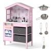 Safstar Kids Play Kitchen w/2 Stoves, Rotation Knobs, Faucet, Sink, Dishwasher, Drawers - 2 of 4