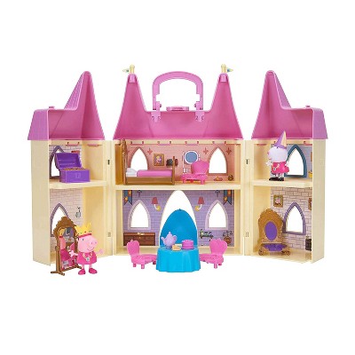 Peppa Pig 99803 Foldable Deluxe Royal Tea Party Princess Castle Playset with Character Figurines and Furniture Pieces for Ages 2 and Up