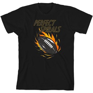 "Perfect Spirals" Flaming Football Youth Short Sleeve Tee - 1 of 2