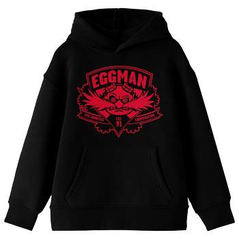Sonic The Hedgehog Modern Dr. Eggman Long Sleeve Black Youth Hooded Sweatshirt
