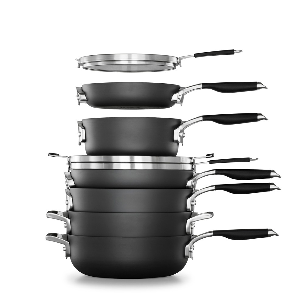 Select by Calphalon Space Saving Hard Anodized Nonstick Cookware Set, 9 Piece