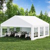 20x20FT Heavy Duty Party Tent, Large Outdoor Wedding Canopy with Removable Sidewalls, Waterproof Roof, 3 Storage Bags, White - 2 of 4