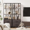 4 Tier Bookshelf with Storage Drawers,70.9 Inch Tall Industrial Book Shelf with Open Display Shelves - 3 of 4
