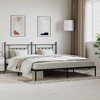 vidaXL Steel Metal Bed Frame with Classic Headboard, Extra Storage Space, Suitable for 76"x79.9" Mattress - 2 of 4