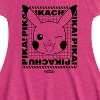 Girls' - Pokémon - Pikachu Wink Face Fit & Flair Cap Sleeve Dress - 2 of 3