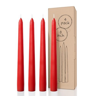 12 inch Taper Candles Set of 4 - Dripless and Smokeless Candle Unscented - Slow Burning Candle Sticks