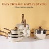 FONTOI 17 Pcs Nonstick Cookware Set Pots and Pans, Non-Toxic Kitchen Cooking Set with Stay-Cool Handles for Gastronome, Beige, 6.3"*2.95"*0.39" - 2 of 4