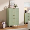 Homhougo Fluted Drawer Storage Dresser, Tall Chest with Deep Drawers and Wide Top, Wooden Organizer for Living Room or Kids Room - 4 of 4