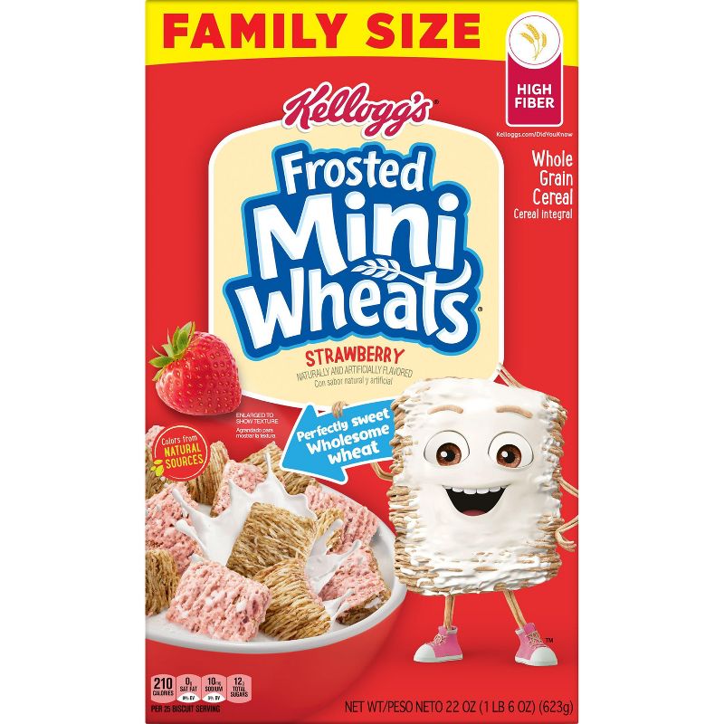Frosted Mini Wheats Strawberry Breakfast Cereal - 22oz - Kellogg's, 5 of 13