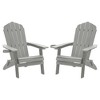 Sonkuki 2-Pack Folding Adirondack Chair Patio Outdoor Plastic Fire Pit Chair Weather Resistant for Lawn, deck and Backyard - 2 of 4