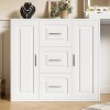 59 inch makeup vanity with mirror with light, dressing table with 3 drawers and 2 cabinets, dressing table with storage shelf - 3 of 4