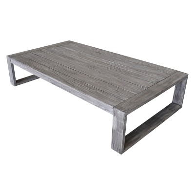 Teak Modern North Shore Outdoor Coffee Table - Driftwood Gray - Courtyard Casual