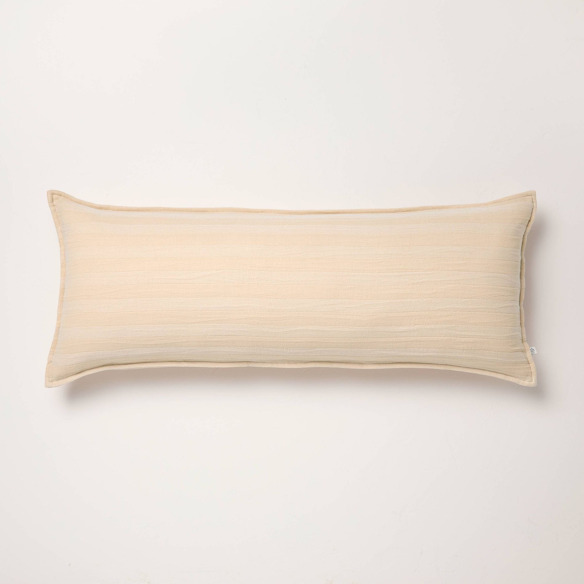 14"x36" Tonal Stripe Oblong Throw Pillow Tan - Hearth & Hand™ with Magnolia