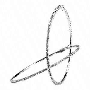 Wedding Crystal Hoop Earrings for Women. A popular, fashionable style made with low-allergy materials for sensitive ears. - 1 of 4