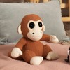 INFURNIC Baby and Toddler Learning Toys Handcrafted Cotton Knitted Monkey Plush Toy for Safe Sensory Development Fun, Apricot Brown, 10"*9"*1" - 3 of 4