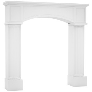 HOMCOM Modern Fireplace Mantel, Freestanding Fireplace Surround for Electric Fireplaces, 43.3" W x 42.8" H, White - 1 of 4