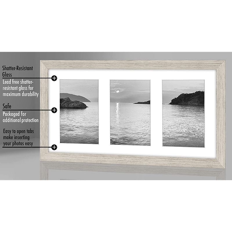 Americanflat Collage Picture Frame with tempered shatter-resistant glass - Available in a variety of Sizes and Colors, 5 of 6