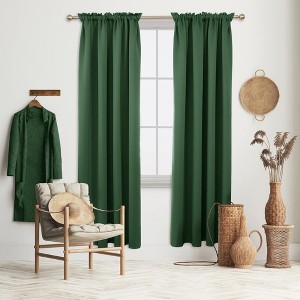 Deconovo Blackout Thermal Rod-Pocket Curtains, OEKO-TEX Certified, 2 Panels（52W） - 1 of 4