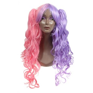 Unique Bargains Women Curly Human Hair Wigs with Wig Cap 650g - 1 of 4
