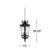 John Timberland Casa Marseille Rustic Outdoor Hanging Light Black Scroll 26 1/4" Clear Water Glass Damp Rated for Post Exterior Barn Deck House Porch - 4 of 4